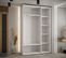 Armoire Davos 1 À Portes Coulissantes 150x45x235.2 Cm - 3 Portes (blanc/noir/or)