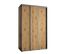 Armoire Davos 1 À Portes Coulissantes 150x45x235.2 Cm - 3 Portes (noir/artisan/argent)