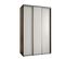 Armoire Davos 1 à Portes Coulissantes 235,2/150/60 3 Portes (noir/blanc/argent)