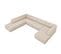 Canapé D'angle Panoramique Gauche "ruby", 7 Places, Beige, Tissu Structurel