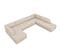 Canapé D'angle Panoramique Droit "ruby", 7 Places, Beige, Tissu Structurel