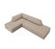 Canapé D'angle Gauche "ruby", 4 Places, Beige Foncé, Tissu Structurel