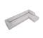 Canapé D'angle Droit "ruby", 5 Places, Gris Clair, Tissu Structurel