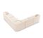 Canapé D'angle Symétrique "miley", 5 Places, Beige Clair, Tissu Chenille