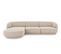 Canapé D'angle Gauche "miley", 4 Places, Beige, Tissu Chenille