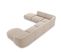 Canapé D'angle Panoramique Gauche "miley", 6 Places, Beige, Tissu Chenille