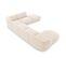 Canapé D'angle Panoramique Droit "miley", 6 Places, Beige Clair, Tissu Chenille