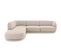 Canapé D'angle Gauche "miley", 6 Places, Beige, Tissu Chenille