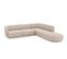 Canapé D'angle Droit "miley", 6 Places, Beige, Tissu Chenille