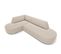 Canapé D'angle Gauche "ruby", 4 Places, Beige, Velours