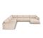 Canapé D'angle Panoramique Gauche "kaelle", 8 Places, Beige, Tissu Chenille