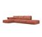 Canapé D'angle Gauche "kaelle", 5 Places, Terracotta, Tissu Chenille