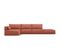 Canapé D'angle Gauche "kaelle", 5 Places, Terracotta, Tissu Chenille