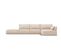 Canapé D'angle Droit "kaelle", 5 Places, Beige, Tissu Chenille