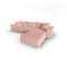 Canapé D'angle Droit Modulable "mike", 5 Places, Rose, Tissu Structurel