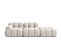 Canapé Modulable Droit "bellis", 4 Places, Beige Clair, Velours