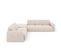 Canapé D'angle Gauche "molino", 6 Places, Beige, Tissu Chenille