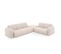 Canapé D'angle Droit "molino", 6 Places, Beige, Tissu Chenille