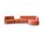 Canapé Modulable Droit "shane", 5 Places, Corail, Velours