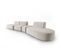 Canapé Modulable Droit "shane", 6 Places, Beige, Velours