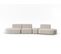 Canapé Modulable Droit "shane", 6 Places, Beige, Velours