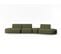 Canapé Modulable Droit "shane", 6 Places, Vert Chiné, Tissu Chenille