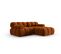 Canapé D'angle Droit Modulable "bellis", 3 Places, Terracotta, Velours