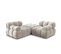 Canapé Modulable "bellis", 3 Places, Beige Clair, Velours