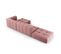 Canapé D'angle Droit Modulable "serena", 5 Places, Rose, Velours