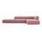 Canapé D'angle Droit Modulable "serena", 5 Places, Rose, Velours