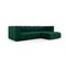 Canapé D'angle Droit Modulable "serena", 3 Places, Vert Bouteille, Velours