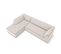 Canapé D'angle Gauche "ruby", 4 Places, Beige, Rouge, Tissu Structurel