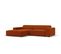 Canapé D'angle Gauche Modulable "jodie", 3 Places, Terracotta, Tissu Structurel