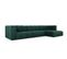 Canapé D'angle Droit Modulable "serena", 5 Places, Vert Bouteille, Tissu Structurel