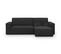 Canapé D'angle Convertible Réversible 4 Places De Rangement En Tissu Noir - Livia New