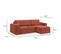 Canapé D'angle Convertible Réversible 4 Places En Velours Fines Côtes Terracotta - Livia New