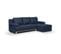 Teijo Canapé D'angle Convertible - Tissu Bleu Foncé - L 197 X P 91/132 X H 82 Cm