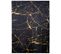 Tapis Salon Noir Doré Imprimé Design Marbre Fin 140x200 Toscana