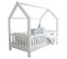 Lit Cabane 90x190 Barrière Et Sommier Inclus Pieds 10 Cm Daisy - Blanc