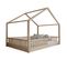 Lit Cabane 140x200 Barrière Et Sommier Inclus Pieds 1 Cm Roxane - Bois