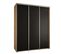 Armoire Davos 1 À Portes Coulissantes 190x60x235.2 Cm - 3 Portes - Bois Et Noir