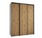 Armoire Davos 1 À Portes Coulissantes 190x60x235.2 Cm - 3 Portes - Bois Et Blanc