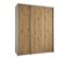 Armoire Davos 1 À Portes Coulissantes 190x60x235.2 Cm - 3 Portes - Blanc Et Bois