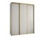 Armoire Davos 1 À Portes Coulissantes 190x60x235.2 Cm - 3 Portes - Blanc Et Or