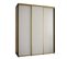 Armoire Davos 1 À Portes Coulissantes 200x45x235.5 Cm - 3 Portes - Blanc, Noir Et Or