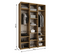 Armoire 3 Portes Como 2 - 160x50x245.5 Cm (cachemire/noir)