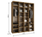 Armoire 4 Portes Como 2 - 190x50x245.5 Cm (cachemire/noir)