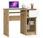 Bureau D'ordinateur Droit Piksel Chêne Artisan 90 Cm 1 Porte 1 Tiroir Façade Blanche