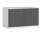 Surmeuble Pour Armoire S90 Blanc 90 Cm 2 Portes Façade Gris Graphite 2 Étagères 90x51x55 Cm