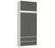 Surmeuble Pour Armoire S90 Blanc 90 Cm 2 Portes Façade Gris Graphite 2 Étagères 90x51x55 Cm